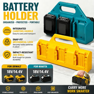 Battery Holder Rack For Dewalt Makita 18V14.4V 6Slot Electric Tool Wall Dock Slots Secure Snap Lock Mechanical Storage Organizer