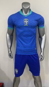 Bộ Quần Áo bóng đá trẻ em Brazil Xanh Bích Logo Thêu chất liệu thun lạnh siêu mát thoái mái vận động A28