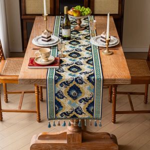 Goodly Home Luxury Retro French Velvet Table Runner Atmosphere Sense Dining Table Runner Sideboard Decoration Table Cloth Available Multiple Colors TV Cabinet Cover
