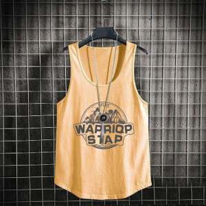 American Cotton Vest Vest Mens Summer Casual Sports Fashion Brand T-Shirt Boys Loose Retro Sleeveless Tops