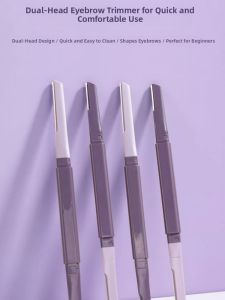 Portable Double-Head Micro Focus Eyebrow Trimmer for Women Waterproof Beginner Friendly Anti-Scratch Makeup Grooming Tool