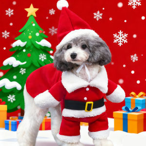 Pet Dog Cosplay Costume For Small Medium Dogs Cat Christmas Santa Claus Puppy Outfits Cute Cat Clothing Chihuahua Bulldog Jacket