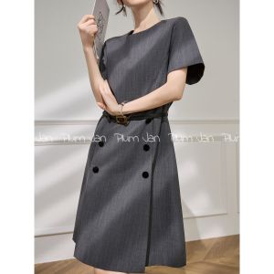 PlumJan | Đầm Suit Tàu Cổ Ngắn Tay Mùa Hè Thời Trang