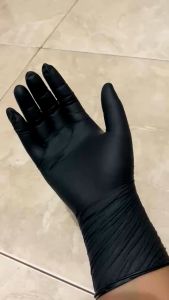 Sarung Tangan Karet Warna Hitam Safety Glove Shamrock Latex Lentur Harga Eceran Handscoon Dapur