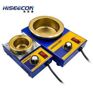 HISEECON 160W 300W Solder Pot Tin Melting Furnace Adjustable Temperature Soldering Bath 38mm 100mm 80mm Diameter Stove Pot