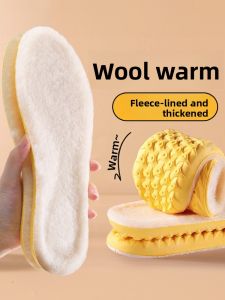 Warm Wool Insole Soft Absorbent Anti-Odor Fleece Cotton Insoles