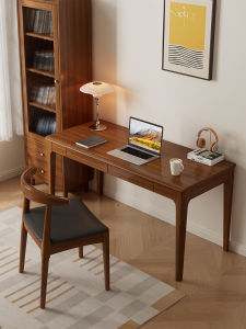 Scandinavian Style Solid Wood Desk for Bedroom Home Office Writers Desk 1.5m Computer Desk Rubber Wood Material