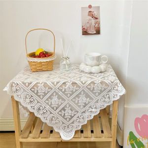 Bàn Trang Trí Bằng Vải Ren Lấp Lánh Hoa Nhỏ Màu Trắng Bàn Tròn Bàn Học Bàn Trang Trí Bàn Ghế Sofa Khăn Lưng Ghế