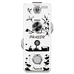AMUZIK LEF-313 Phaser Pedal Analog Phase Effect Pedal For Electric Guitar Vintage & Modern Modes With Mini Size True Bypass