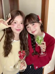 Áo Khoác Sweater Một Màu Đa Năng Phong Cách Retro Dễ Thương