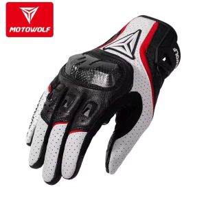 Motorcycle Gloves Fullfinger Motocross Bicycle Touch Screen Breathable Cycling Gloves Summer Men Sheep Leather Soft Motorbike Riding