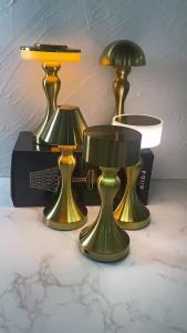 1PC Vintage Brass Table Lamp USB Rechargeable Curved Stem Design Warm Ambient Light for Bedroom Bar & Living Room