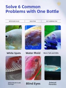 MONLEYTA | Methylene Blue Fish Medicine for Aquarium Disinfection and Treatment of White Spot Mould and Ulcer Diseases