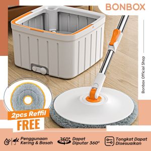 CLEANING TOOLS BONBOX BM001 Super Mop 2-in-1 Pel Membersih Hingga 360° Efisien Serat Pel Nano Tebal Pemakaian Fungsi Ganda