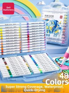 deli | Acrylic Markers Non-Bleeding Layerable Waterproof Sketching Pen 48 Colors