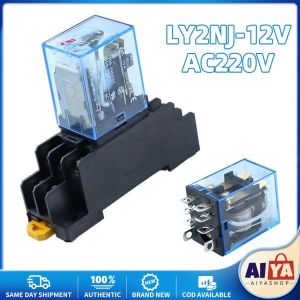 ★Same Day Shipping★  LY2NJ HH62P HHC68A-2Z DPDT Miniature Coil Generalelectromagnetic Intermediate Relay Switch with Socket Base AC 220V DC 12V 24V