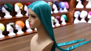 Durag Silk Pirate Cap Bandana Extra Long Tail Waves Soft Fashion Head Wraps Red Black For Men Women