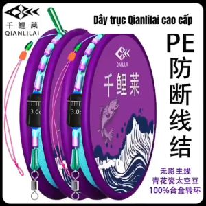 Dây Trục Câu Đài Qianlilai Buộc Sẵn Tàng Hình Cao Cấp Trục Săn Hàng Màu Tím DT08 - SANAMI FISHING