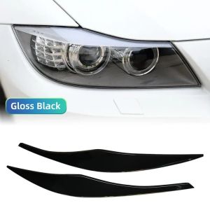 ABS Gloss Black Headlight Eyebrows Eyelid For BMW 3 Series E90 E91 2005 2006 2007 2008 2009 2010 2011 Sedan / Touring Stickers