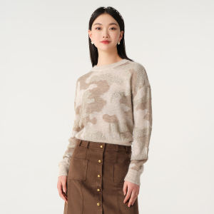 Bathina Womens Knitted Wool round Neck Pullover Spring Autumn New Style Comfortable Fit Long Sleeve Fashionable OL Style