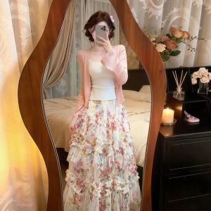 CHANGTONG | Youthful Unique Pretty Pink Outfit Set