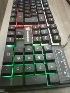 KINGANGJIA X-100 Three Color Backlighting Gaming Wired Keyboard (Black)