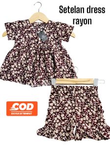 KAYLA KIDS - ONESET SETELAN DRESS RAYON PREMIUM ANAK PEREMPUAN 1-8 TAHUN
