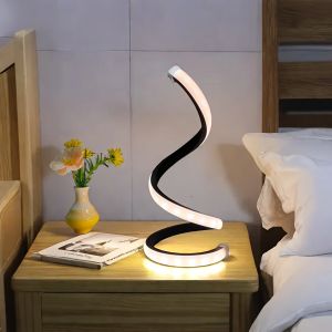 LED Desk Reading Light 3 Colors Dimmable Desk Lamp Creative Spiral Night Lightfor Living Room Office Bedroom Bedside Decor