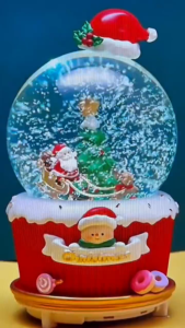 【SG】🎄Christmas Crystal Ball Luminous Globe Glass Snow Ball with Switch LED Light Base for Christmas Gift Gifts 圣诞老人 儿童礼物