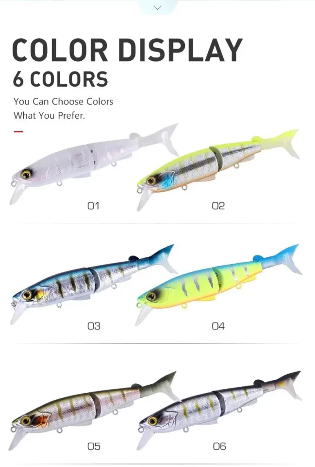 KINGDOM Fishing Lures Multi Jointed 120mm 17.5g Floating Surface Hard Baits  Minnow Swimbait Trout Wobblers Soft T-Tail Fishing Lure