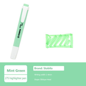 1pcs German STABILO Color Highlighter Pen 275 Large Capacity Marking Pen Eye Protection Light Color Kawaii School Stationery