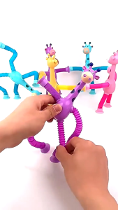 SG Local Suction Cup Giraffe Variety Telescopic Toys LED Light FunToy Educational Stress Relief Toys for Kids