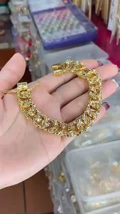 Lắc tay mạ vàng chạm máy khắc hoa văn gồm 03 mẫu vàng or bạch kim - LT13423