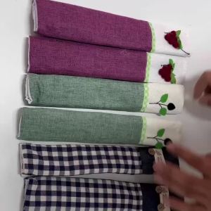 2Pcs Household Color Handmade Flower-Patterned Double-Door Refrigerator Handle Covers Detachable Refrigerator Protective Covers Creative Soft Handle Covers