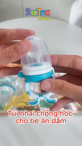 SET Túi nhai chống hóc ăn dặm cao cấp cho bé Chất liệu Silicone và PP an toàn không chứa BP