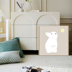 ภาพตกแต่งสัตว์น่ารักสไตล์นอร์ดิก ภาพสัตว์เล็กอบอุ่น ภาพตกแต่งห้องนอน ห้องนั่งเล่น ร้านอาหาร ภาพพิมพ์แบบมีขอบ