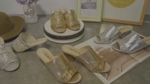 Womens Heels Formal Wedding Sandals Golden Block Thick Heeled Sandals Korean Fashion Heels for Women