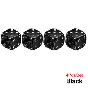 AUTCOAT 4Pcs/Set Aluminum Car Truck Motocycle Bike Dice Wheel Stem Tyre Tire Wheel Stem Air Valve Dust Cap Cover