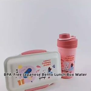LUNCH BOX 2 SUSUN SET BOTOL MINUM KOTAK MAKAN ANAK FREE SENDOK KAPASITAS 1000ML+500ML KODE 9059-1
