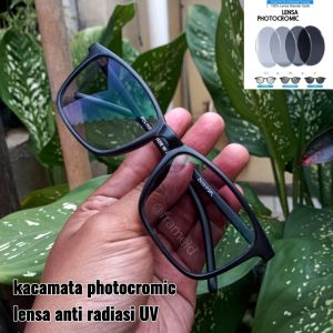 Kacamata Photocromic Bluecromic Blueray Frame Ringan Lensa Anti Radiasi UV Untuk Pria dan Wanita
