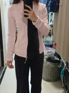 SUHUIQIAN | Pink Fitted Warm Double-faced Plush Stand Collar Short Jacket