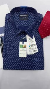 Áo sơ mi cộc tay Việt Tiến xanh họa tiết 1Q6259 có size lớn -100% CHÍNH HÃNG