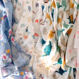 ผ้าห่อตัวมัสลิน 110x120 ซม เนื้อสัมผัสนูม ผ้าห่อตัวทารก ผ้าห่อตัวเด็กแรกเกิด ผ้าห่อตัวเด็ก เตรียมคลอด ผ้าห่มเด็ก เด็ดภาพ AS160