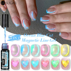 UR SUGAR LILYCUTE Ocean Blue Cat Line Gel Tears of Shining Like A Fairy Tale Soak Off UV Gel Nail Art Varnish