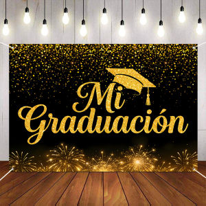 1 PC Graduation Party Backdrop Banner Polyester Party Banner Photo Booth Background Cloth for Graduation Celebration Decorations