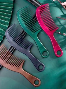 Large Tooth Comb Womens Wave Hair Care Wide Tooth Comb Hanging Hole round Hole Comb Hair Styling Tool Household Personal Care