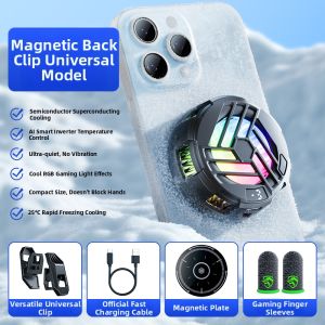 SAMTOGO | New Mobile Phone Radiator Magnetic Semiconductive Cooling Silent Suitable for Apple iPad Tablets in Gaming and Streaming