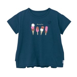Cute Pure Cotton Short Sleeve T-Shirt for Girls Summer Casual round Neck Drawstring Design Kids Clothing Baby Clothes