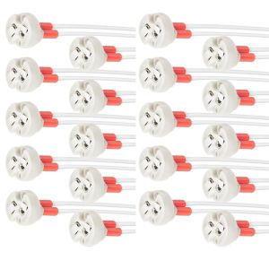 JOYINLED 10/20 CHIẾC G4 GU5.3 Bi-Pin Gốm Ổ Cắm Đèn Có Dây Kết Nối Kim Loại MR16 MR11 Halogen LED Giá Đỡ Bóng Đèn 5.9in Dây