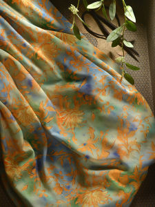 Ultra-Thin Silk Cotton Home Fabric Micro-Porous Tencel Dress Fabric Chinese Style Printed Home Decorations And DIY Crafts